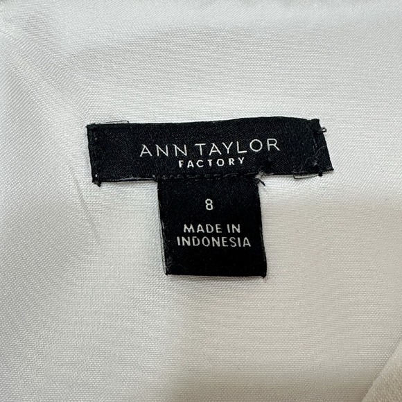 Ann Taylor Ruffle Sleeve Sheath Dress Womens 8 Ivory Short Classic Preppy Easter - Picture 8 of 12